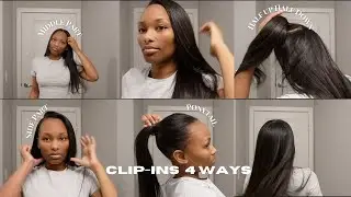 4 WAYS TO STYLE YOUR CILP-INS | Hair Tutorial