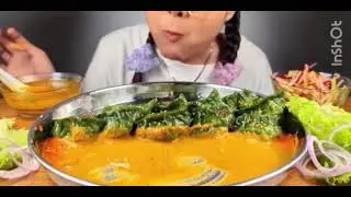 Palak paneer momos eating challenge || #momos #eating #foodie #video 
