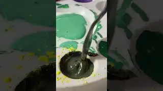 Testing If Black And Yellow Really Makes Green!! #shorts #paint #paintmixing