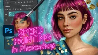 Speed Painting in Photoshop 🎨 | Neon Portrait with Pink Hair