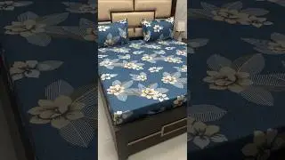 Pure Decor Luxury Bedding - 100% Pure Cotton King Size Fitted Bedsheet with 2 Pillow Covers, A- 3497