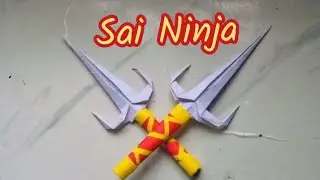 How to make a paper Sai ninja weapon , origami sai