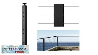 VEVOR Cable Railing Post 36x1x2 Inch Corner Railing Post with L Shaped Pre Drilled