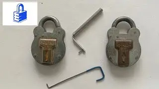 (40) Lock picking for Beginners - No lock vice - 2 Squire old English 440 lever padlocks picked open