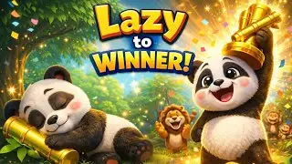 Lazy Panda Se Winner Tak | Cute Cartoon Story | Jungle Sports Day 🐼🏆