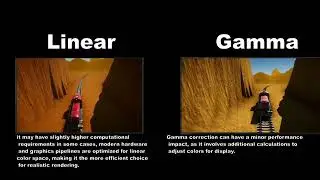 Unity3D Gamma vs Linear color space visual comparison