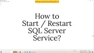 How to restart SQL Server Service? SQL Server Tutorial for Beginners - Learn MSSQL Course