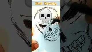 Easy way to draw a scary skull #shorts #youtubeshorts #viral #drawing #like #trending #new