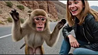 La Jeune Dame et le Macaque de Mouzaia ( Video 100 % I.A )