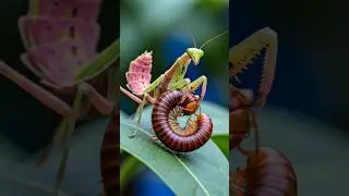 The mantis hunted a giant dragon worm #mantis #giant #giants #hunting #insects #nature