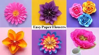 6 Easy Paper Flowers | Flower Making | DIY