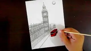 Big Ben Drawing | How to Draw Elizabeth Tower | Clock tower | Art Room for beginner | Paint Wala