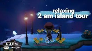 relaxing 2am island tour | sleep friendly and cosy (music & text) | Animal Crossing New Horizons