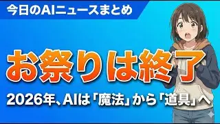 【衝撃】AI導入企業の95%は失敗だった？2026年に起きる「実用化」の真実 今日のAIニュースまとめ【2026.01.03】