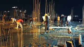 Civil Engineer Life// night Shift//slab Casting.