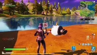 Fortnite - Swim At Different No Swimming Signs (8 Ball Vs Scratch Challenges)