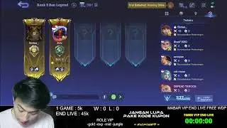 MABAR VIP END LIVE FREE WDP #mobilelegends #mole #livemole #liveml