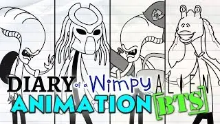 Behind the Scenes - Diary of a Wimpy Alien Animations (Wimpy Kid / Alien / Predator Parody)