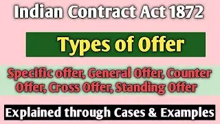 Types of Offer- Indian Contract Act,1872 | General & Specific Offer, Counter & Cross Offer,Open ofer