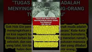 PESAN SOE HOK GIE UNTUK ANAK MUDA #shorts #youtubeshorts #shortvideo