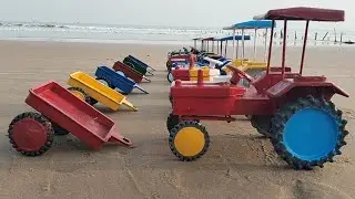 Diy model Tractors are moving at beach 🏖️ tractor video 