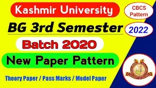 Kashmir University UG 3rd Semester Batch 2020 New Paper Pattern | Model Paper | Paper Type