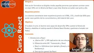 Presentaci&oacute;n del curso de React de Pronoide por &Aacute;ngel Villalba.