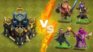 TH17 Defense Formation VS Heroes+Unlimited Revive Spell