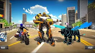 Flying Tiger Robot Bike Transform: Ultimate Robot Transform Game - Android Gameplay