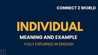 What Does  individual Means || Meanings And Definitions With  individual in ENGLISH
