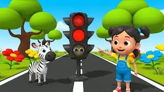 Baby Zebra Learns the Road Rules 🦓🚦 | 3D Animated Nursery Rhyme for Kids