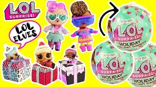 New LOL Surprise Winter 2020 Holiday Present Surprise Ball Opening with LOL Tiny ELVES Inside