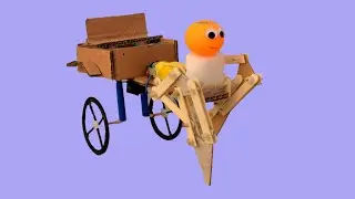 How to make Robot cart with ice cream stick , Cardboard craft