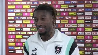 Muhammed Cham im Mixed Zone-Interview nach dem Nations League-Spiel Österreich vs. Serbien