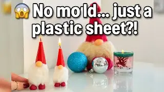  2. No Mold, No Problem! DIY Christmas Candle With Just Plastic Sheet 🎅🕯️