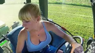 Pretty Girl Farm 2026 #WithMe Tractor Driver Combine Harvester Machines VOLVO John Deere Cultivator