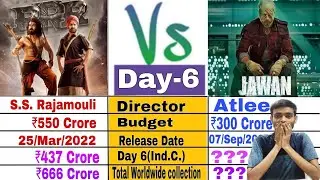 Jawan Box office collection day 6 / Jawan Vs RRR / Sharukh khan / RRR box office collection