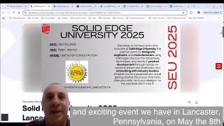 May 8 = Solid Edge University in PA