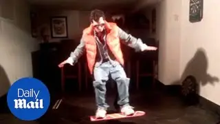 Incredible Marty McFly hover-board costume wins Halloween - Daily Mail
