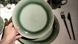 2023 new dinnerware set -green glaze hotel dinner plate -Homefavour