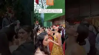 Ananya Panday DRINKS while dancing with Janhvi & Sara during Anant-Radhika&rsquo;s Baraat 😨 #shorts