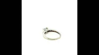 Natural Aquamarine & Diamond Ring 10K Solid White Gold Gemstone Ring Birthstone Ring Engagement Ring
