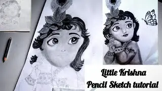 Little Krishna Pencil Sketch Step By Step💫💝 Cute Krishna Sketch Tutorial 🌸 Krishna Drawing ✨#Sketch