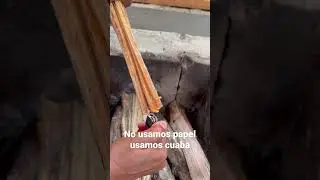 Usando cuaba para encender el fog&oacute;n