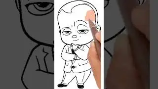 how to draw baby boss with seconds😲#ytshorts #yasiart&craft#babyboss