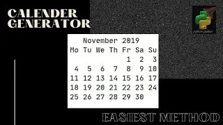 Calendar Generator using Python   #pythoncalendar