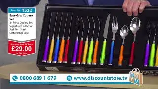24 Piece Easy Grip Cutlery Set | Item No. 1522 | Discount Store TV