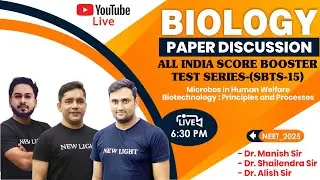 LIVE NEET 2025 | BIOLOGY PAPER DISCUSSION | SCORE BOOSTER REVISION TEST SERIES (SBRT-15) #neet_25