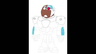 Drawing cyborg from Teen Titans Go #teentitansgo#cyborg#cortoon#artdrawing#speedpaint#shorts#anime