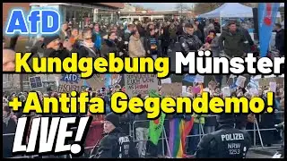 LIVE ❗️ AfD Kundgebung & ANTIFA Gegendemo M&uuml;nster I Martin Vincentz, Serge Menga uvm. Demo & Protest